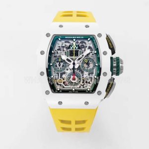 Richard Mille RM011-02 Le Mans Classic Chronograph in Green on Yellow Rubber Strap
