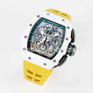 Richard Mille RM011-02 Le Mans Classic Chronograph in Green on Yellow Rubber Strap