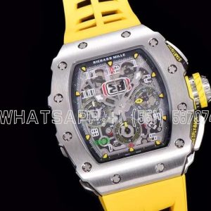 Richard Mille RM011-03 Automatic Flyback Chronograph in Titanium on Yellow Rubber