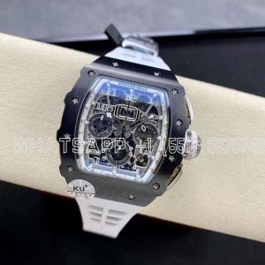 Richard Mille RM011 Automatic Flyback Chronograph White Rubber Strap