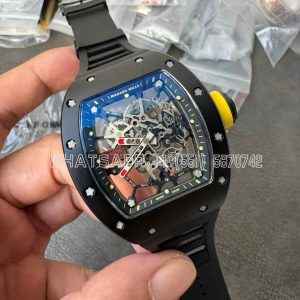 Richard Mille RM035 Americas Manual Carbon/Black Ceramic Skeleton Dial On Black Rubber Strap
