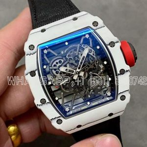 Richard Mille RM035-01 White Carbon Skeleton Dial On Black Rubber Strap