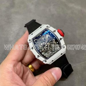 Richard Mille RM035-01 White Carbon Skeleton Dial On Black Rubber Strap