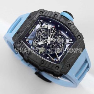 Richard Mille RM35-01 NTPT Skeleton Dial on Blue Rubber Strap