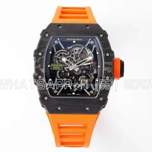 Richard Mille RM35-01 NTPT Skeleton Dial on Orange Rubber Strap