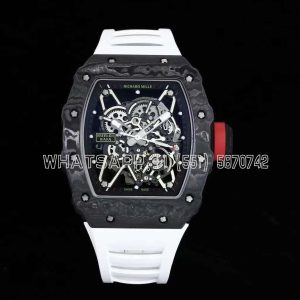 Richard Mille RM35-01 NTPT Skeleton Dial on White Rubber Strap