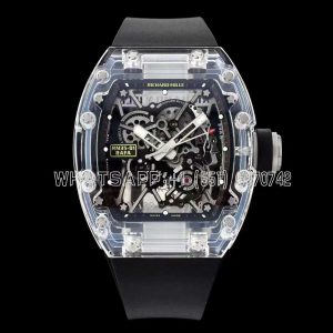 Richard Mille RM35-01 Skeleton Dial Crystal Glass on Black Rubber Strap