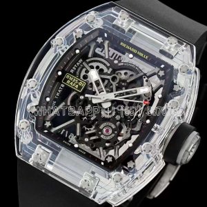 Richard Mille RM35-01 Skeleton Dial Crystal Glass on Black Rubber Strap
