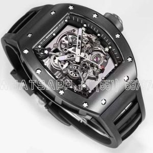 Richard Mille RM055 Gray Ceramic Black rubber strap