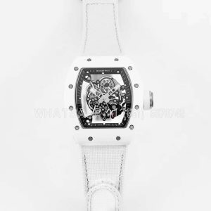 Richard Mille RM055 White Ceramic White nylon cord Strap