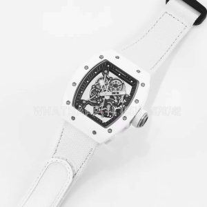 Richard Mille RM055 White Ceramic White nylon cord Strap
