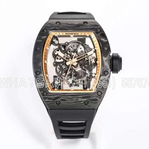 Richard Mille RM055 Black NTPT RG Inner Bezel on Black Rubber Strap