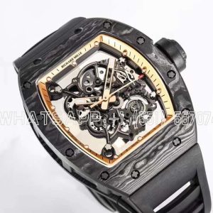 Richard Mille RM055 Black NTPT RG Inner Bezel on Black Rubber Strap