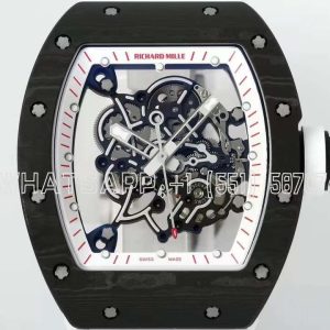 Richard Mille RM055 Black NTPT White/Red Inner Bezel White Rubber Strap